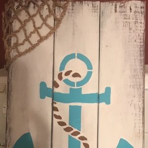 Hand painted Anchor on pallet wood